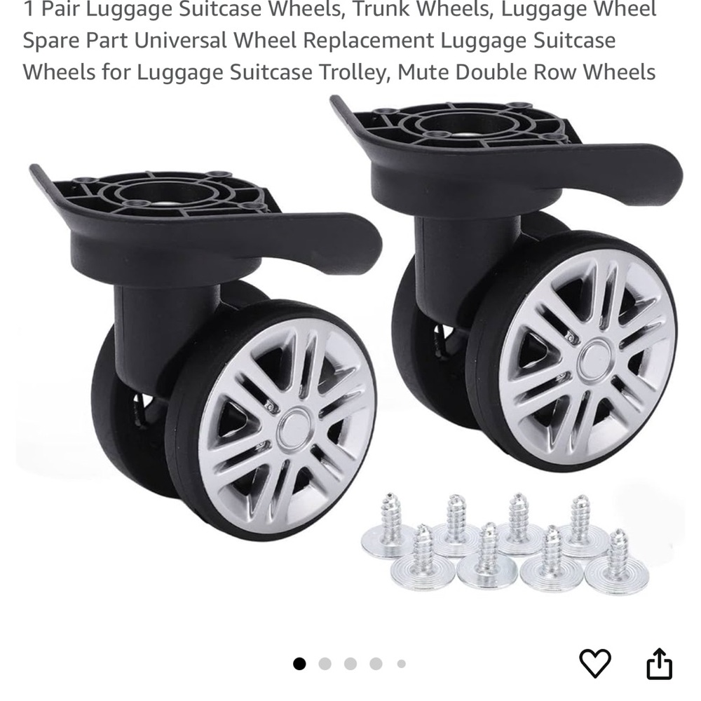 Source Unknown Black and Silver Luggage Wheels